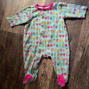 Zutano Owl Print Footed‎ Sleeper Pajamas size 6 months